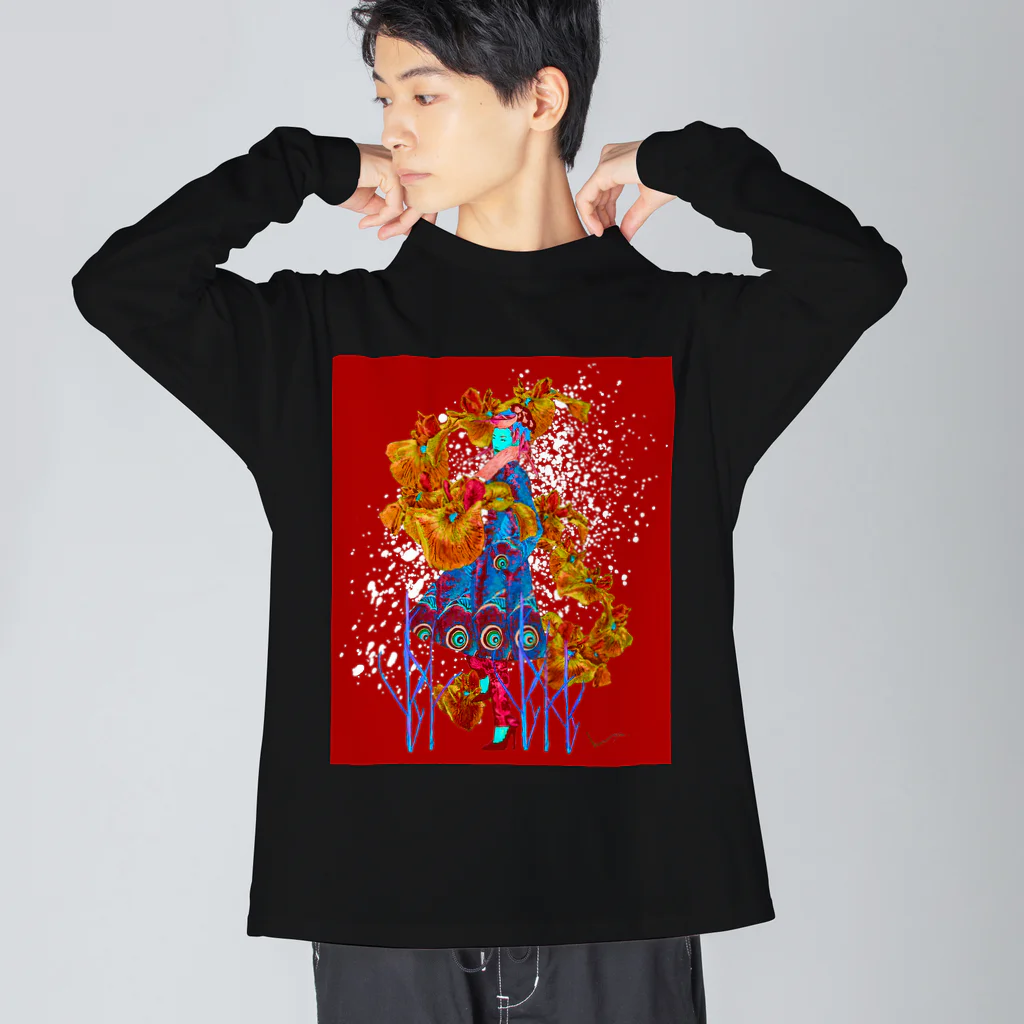 ムラマス カツユキの『稲と菖蒲と四十雀 Impact Ver.』 Big Long Sleeve T-Shirt