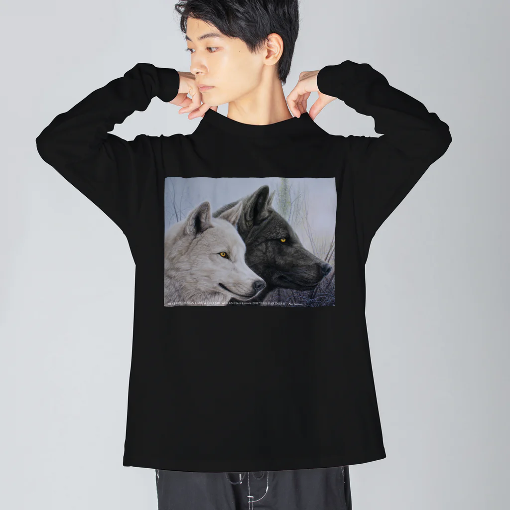 アラスカ野生動物画家きむらけいのLIFE PARTNER Ⅱ Big Long Sleeve T-Shirt
