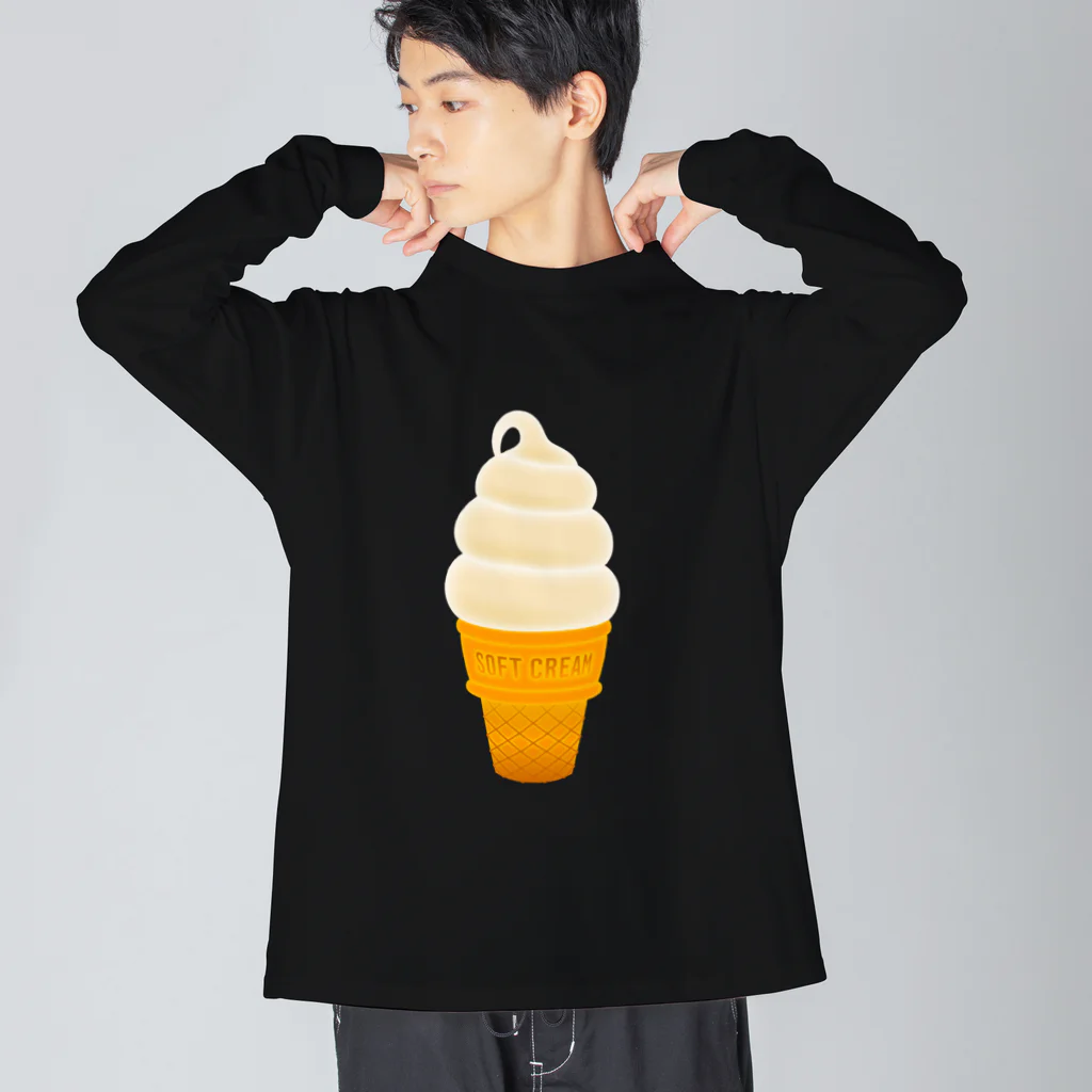 ☀️ひなたぼっくすの🍦光るソフトクリーム ビッグシルエットロングスリーブTシャツ