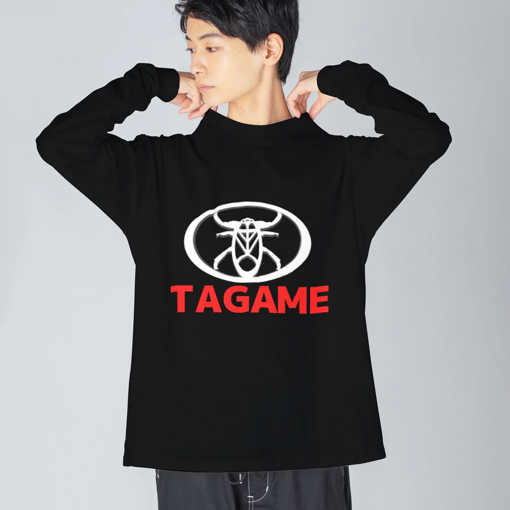 くいなの母のTAGAME (white) ビッグシルエットロングスリーブTシャツ