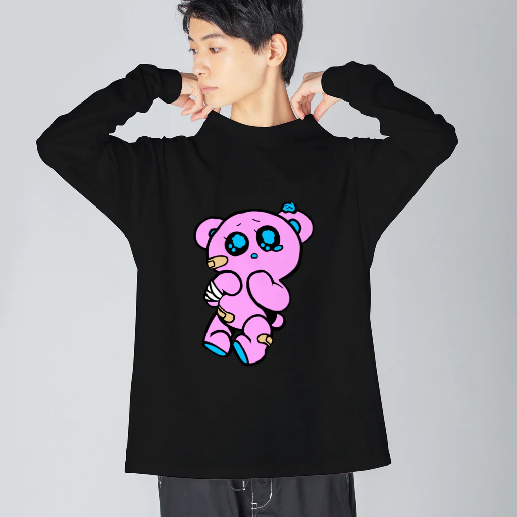 ZOZI SHOPの🐻「ぴえん」　ぴんく！ Big Long Sleeve T-Shirt