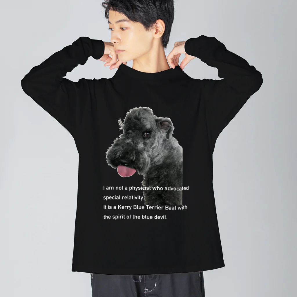 mam-willowの犬　おもしろ写真　バル坊 ビッグシルエットロングスリーブTシャツ