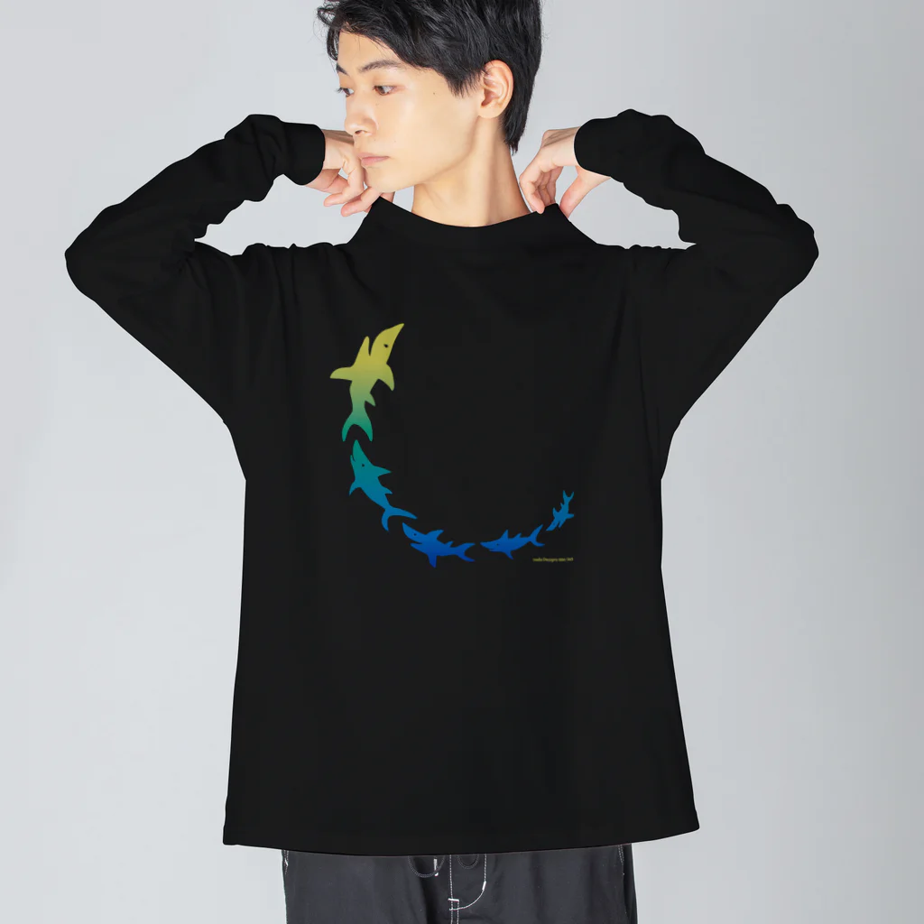 さかたようこ / サメ画家の飛び出せ助走SAME Big Long Sleeve T-Shirt