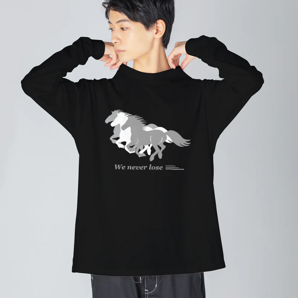 あさずきのRun！Run！Horse ビッグシルエットロングスリーブTシャツ