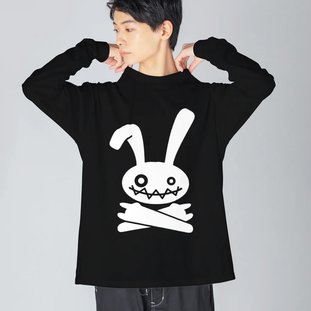 前田創作工房のHEAVY METAL BUNNY（ホワイトプリント） Big Long Sleeve T-Shirt