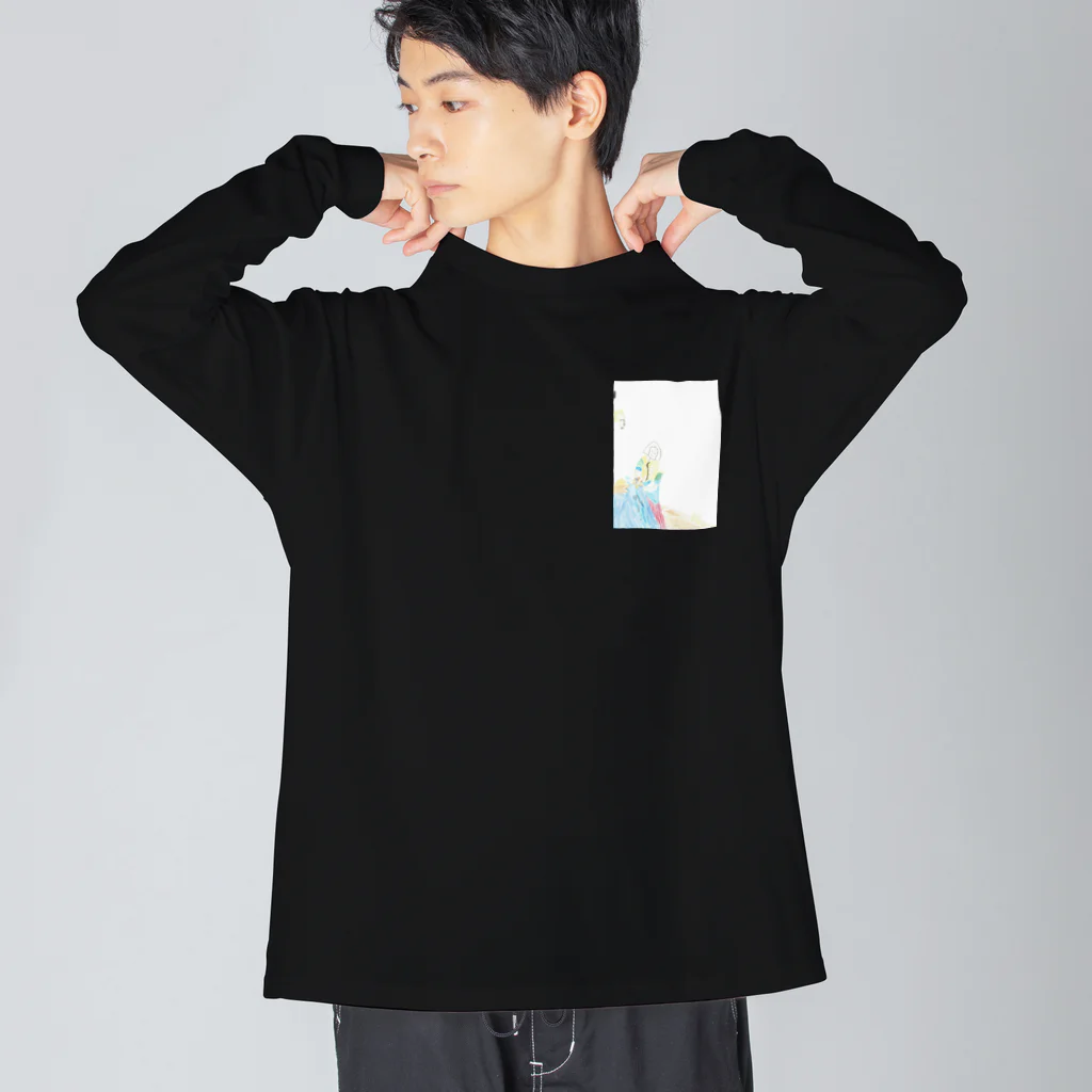 画伯さんの牛乳をつぐ女 Big Long Sleeve T-Shirt