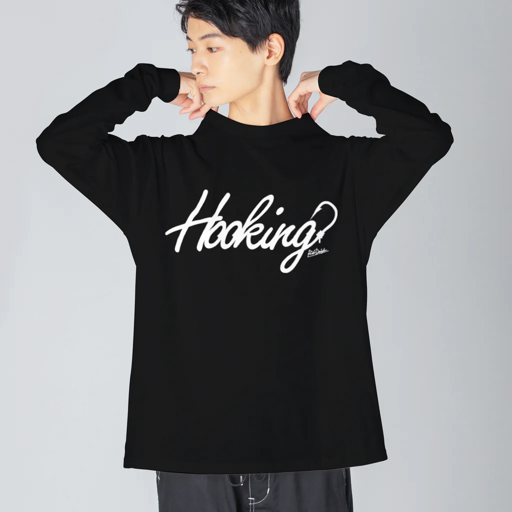 Riki Design (Okinwa Fishing style)のHooking_ロゴホワイト Big Long Sleeve T-Shirt