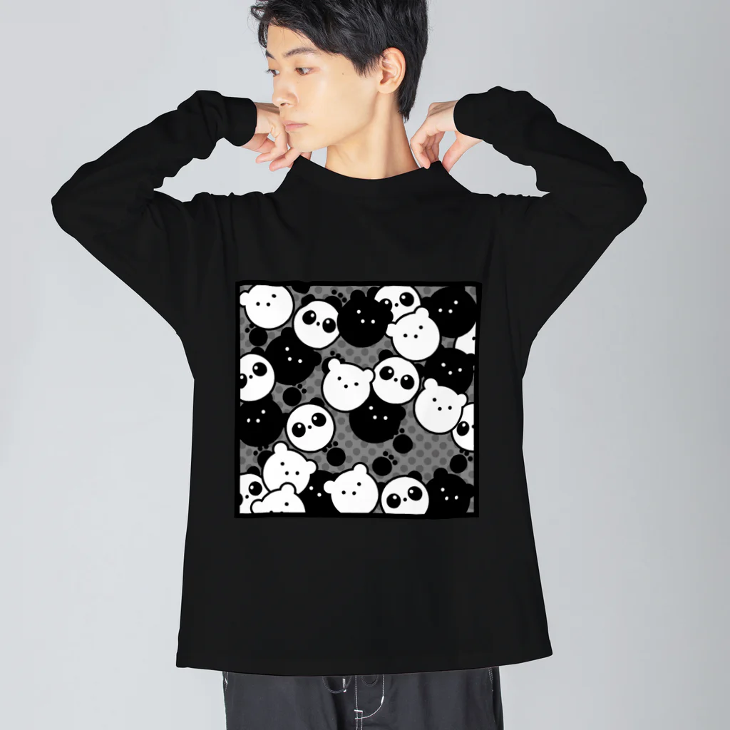 hr. grassのMONOCHROME BEARS ビッグシルエットロングスリーブTシャツ