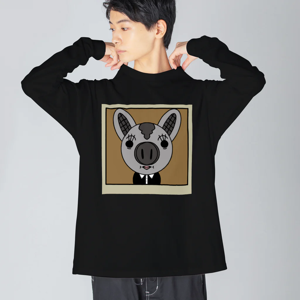 usa100のピキーン！うさぶた寝不足 Big Long Sleeve T-Shirt