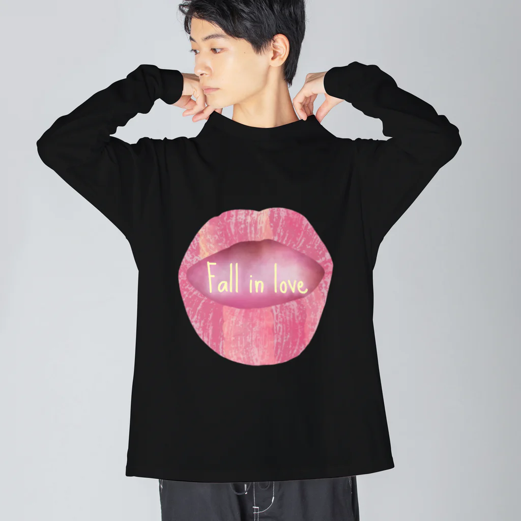 ぽんぽこあんぽんたんのLips💋 foll in love ビッグシルエットロングスリーブTシャツ