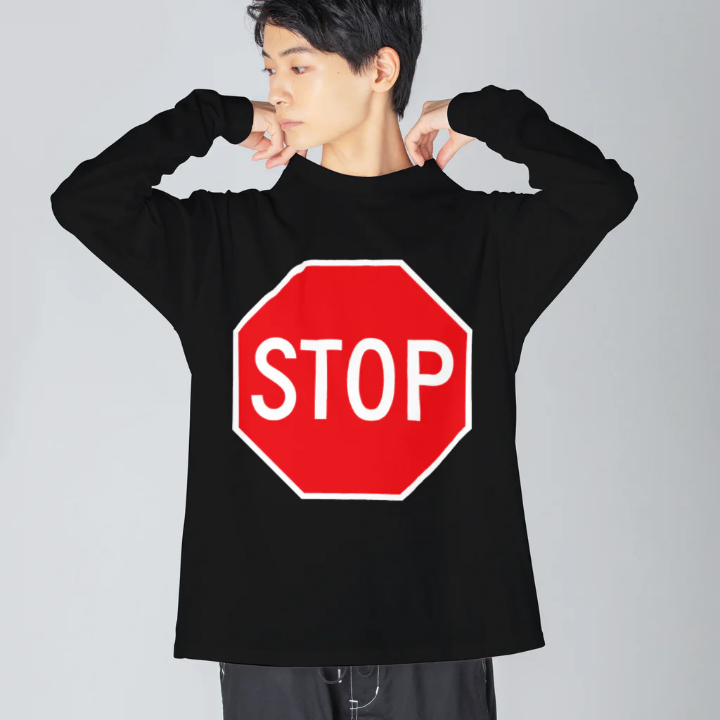 DRIPPEDのSTOP-ストップ アメリカの一時停止標識ロゴ ビッグシルエットロングスリーブTシャツ
