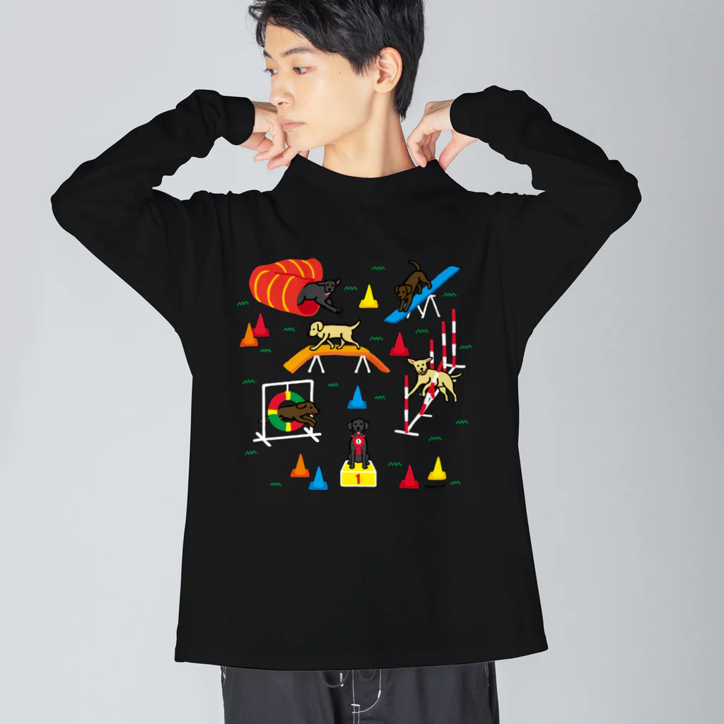 ハッピー・ラブラドールズのラブラドールアジリティ Big Long Sleeve T-Shirt