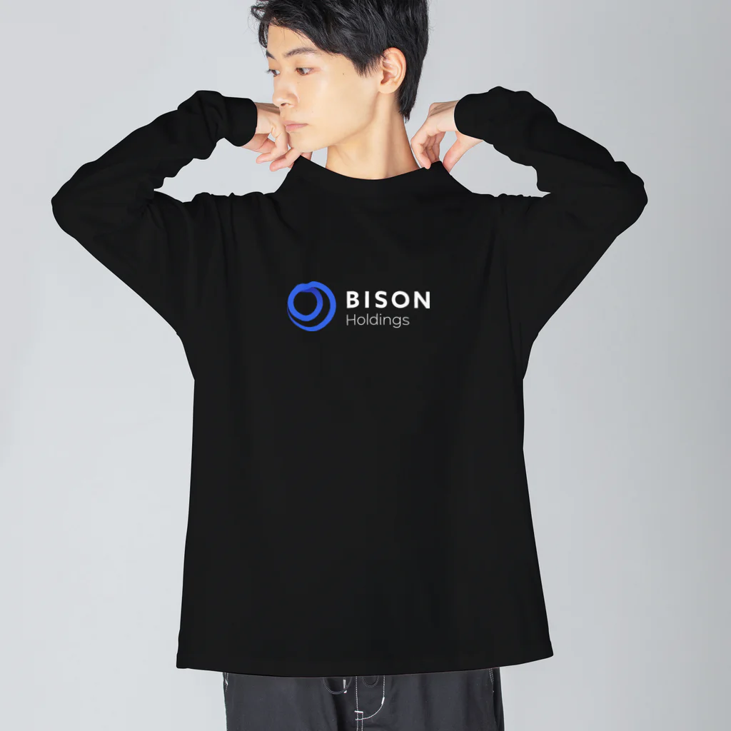 bisonholdingsのbison_logo_bluewhite ビッグシルエットロングスリーブTシャツ