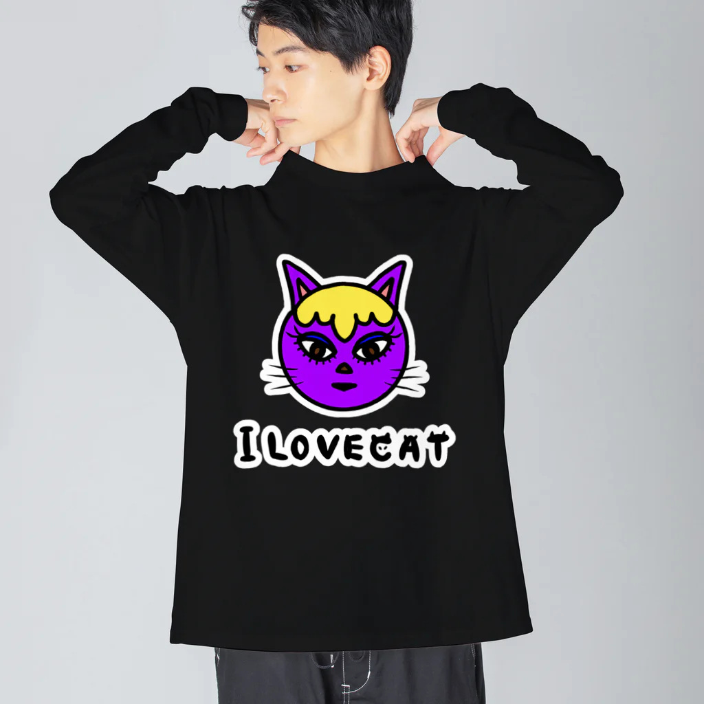 usa100のアイラブキャット Big Long Sleeve T-Shirt