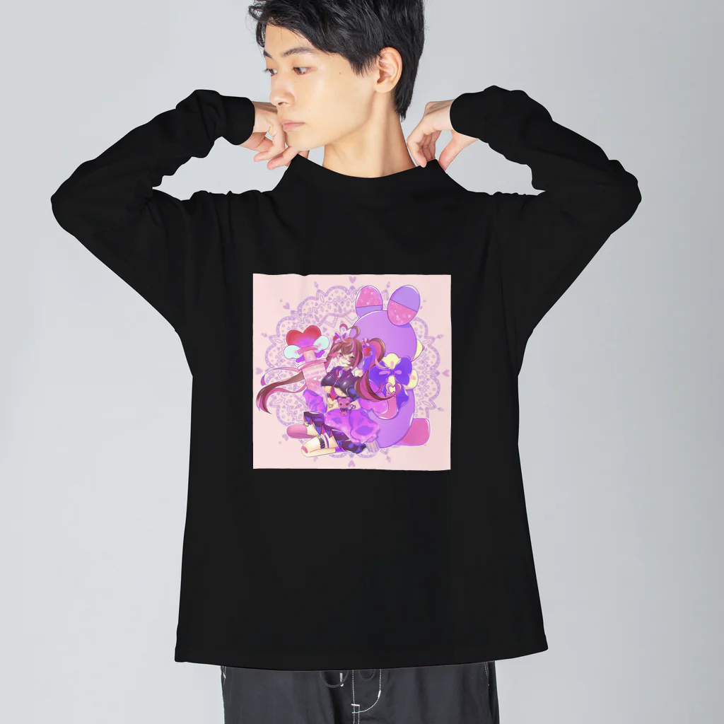 Rimε・●・зstoreのやみかわぷりんちゃん2 ビッグシルエットロングスリーブTシャツ