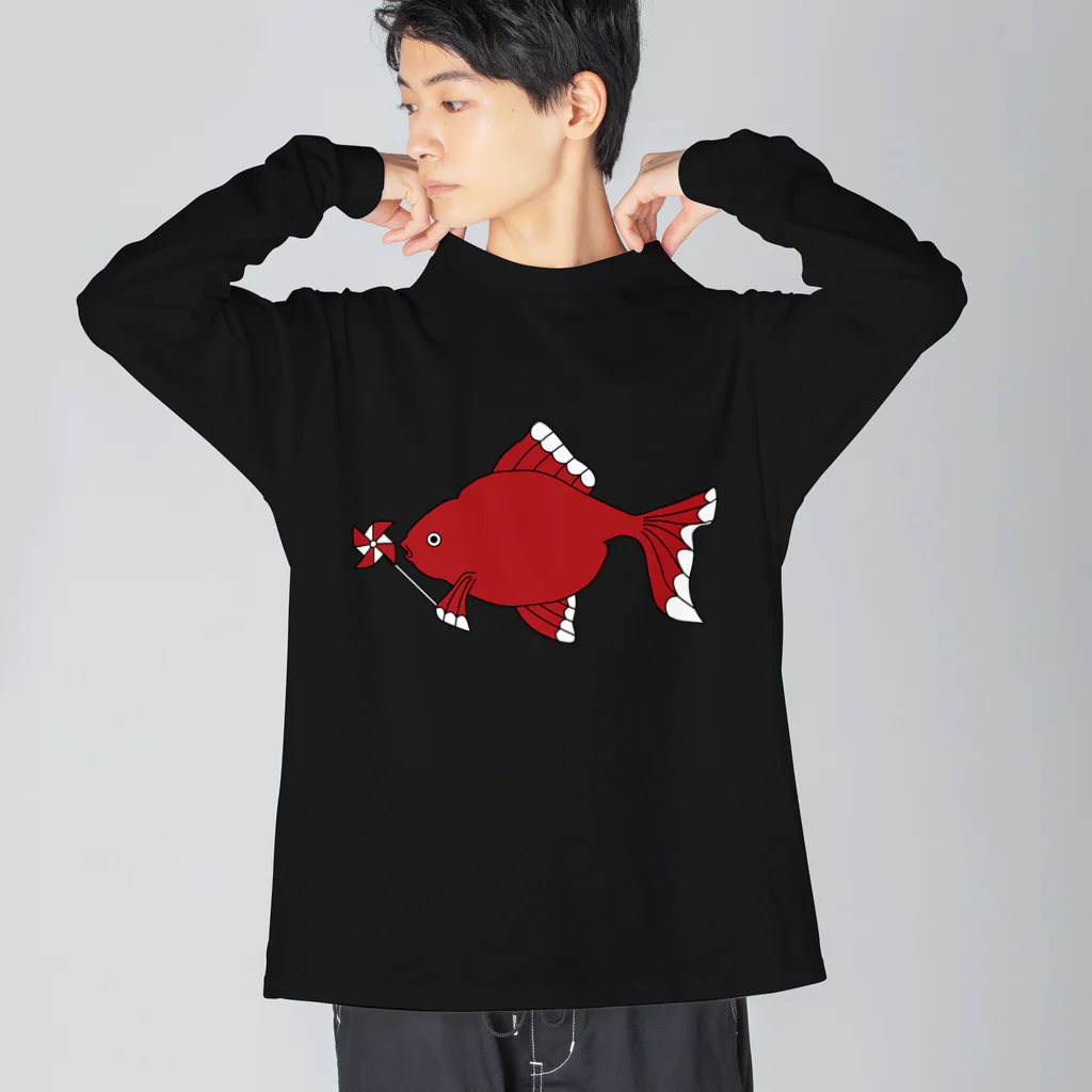 Amiの風車赤金魚 Big Long Sleeve T-Shirt