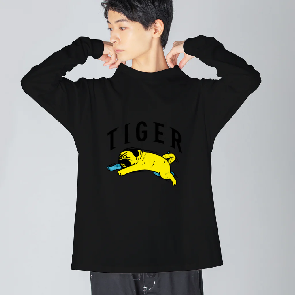 スプーキーの見えざるお店のワイルドタイガー(BUTTER YELLOW) ビッグシルエットロングスリーブTシャツ