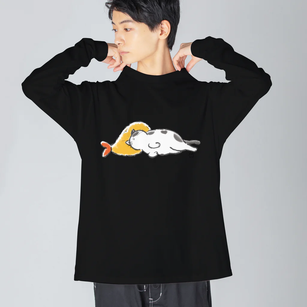 サトウノリコ*のピスピスゆーて寝るネコ【ブチ】 Big Long Sleeve T-Shirt