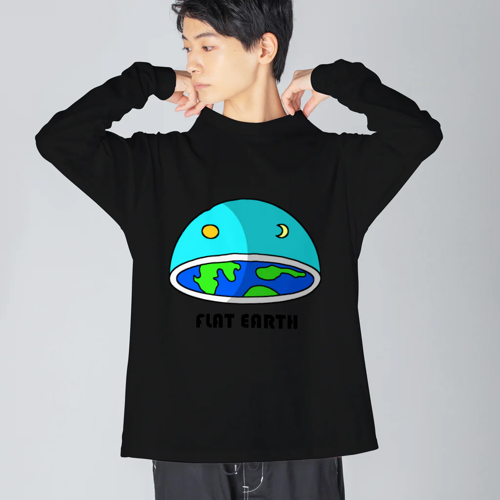 AVANT-GARDE　RESEARCH　REPORT　-アヴァンギャルド・リサーチ・リポート-のフラットアース　(FLAT　EARTH）透明背景 ビッグシルエットロングスリーブTシャツ