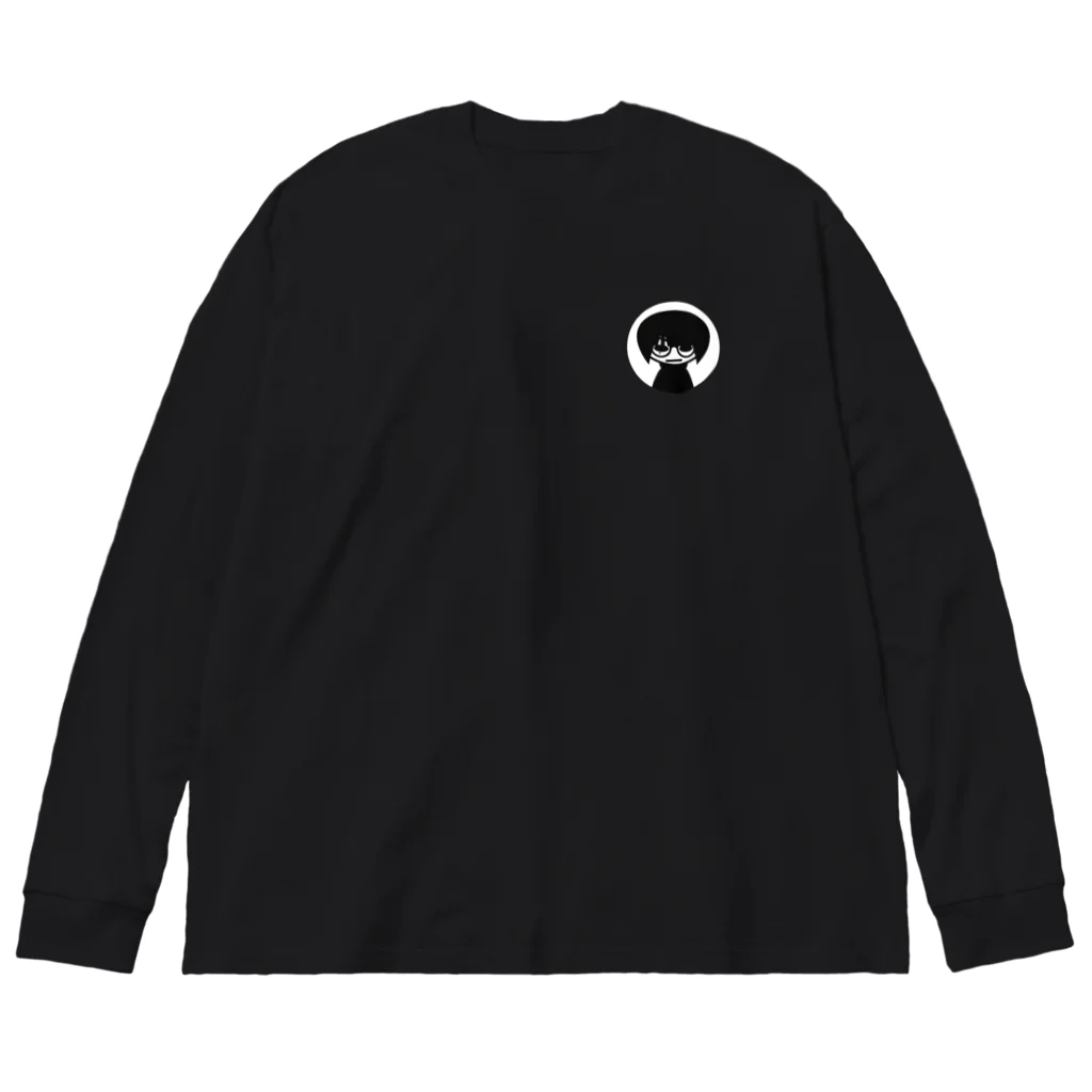 文町の文町の黒Tシャツ Big Long Sleeve T-Shirt