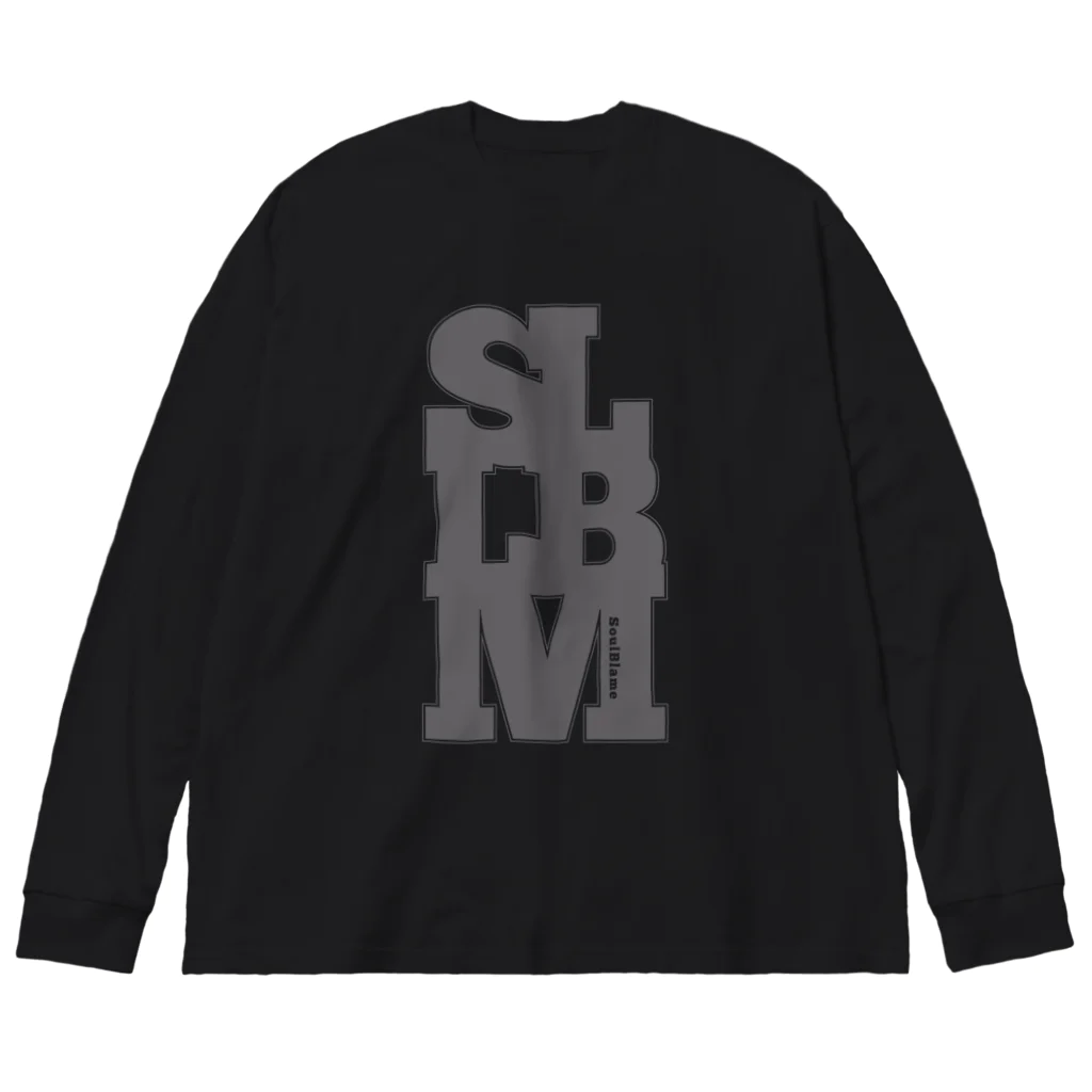 SOULBLAMEのBIG BLOCK SLBLM IN BK,WH ビッグシルエットロングスリーブTシャツ