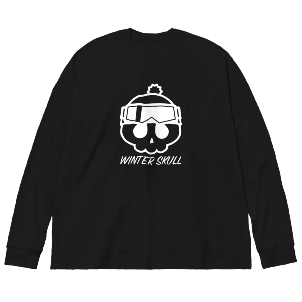 QUQU_WORKSのウィンタースカル ゴーグルドクロ ホワイト Big Long Sleeve T-Shirt