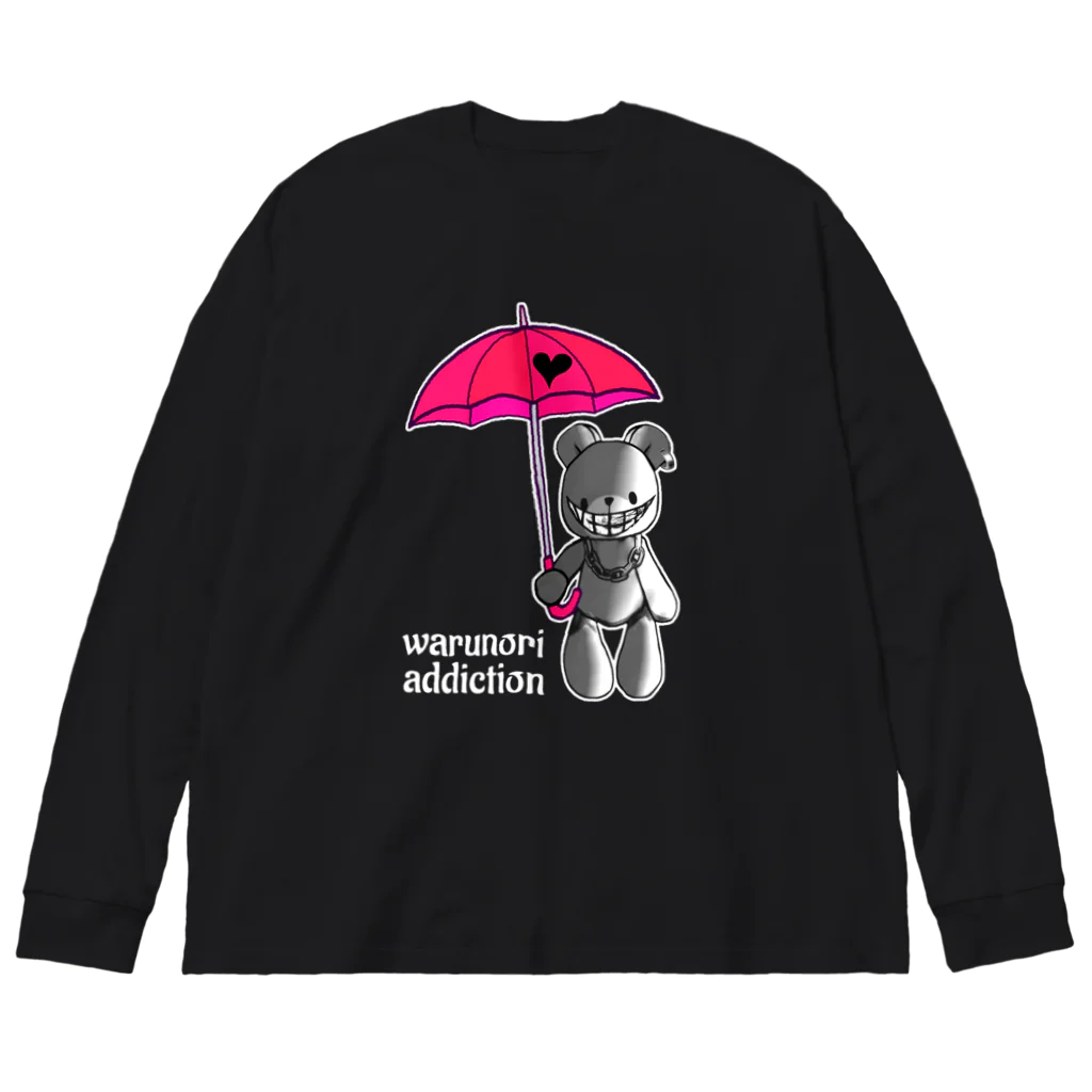 boЯne shop+warunori addiction の傘とワルノリベア  ビッグシルエットロングスリーブTシャツ