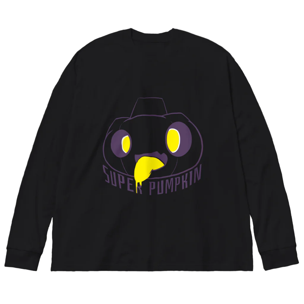 SUPER_PUMPKINのSUPER_PUMPKIN フレーム紫 ビッグシルエットロングスリーブTシャツ