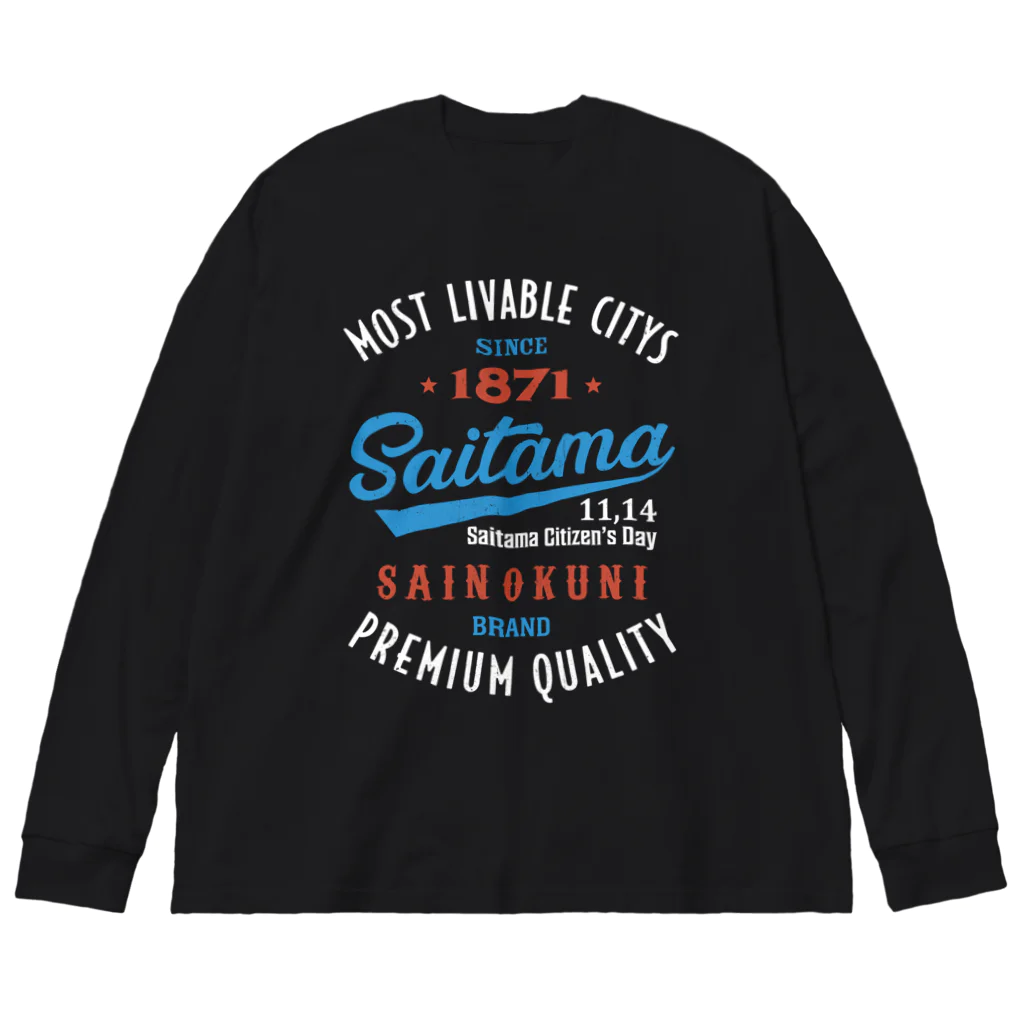 kg_shopのSaitama -Vintage- (濃色Tシャツ専用) Big Long Sleeve T-Shirt