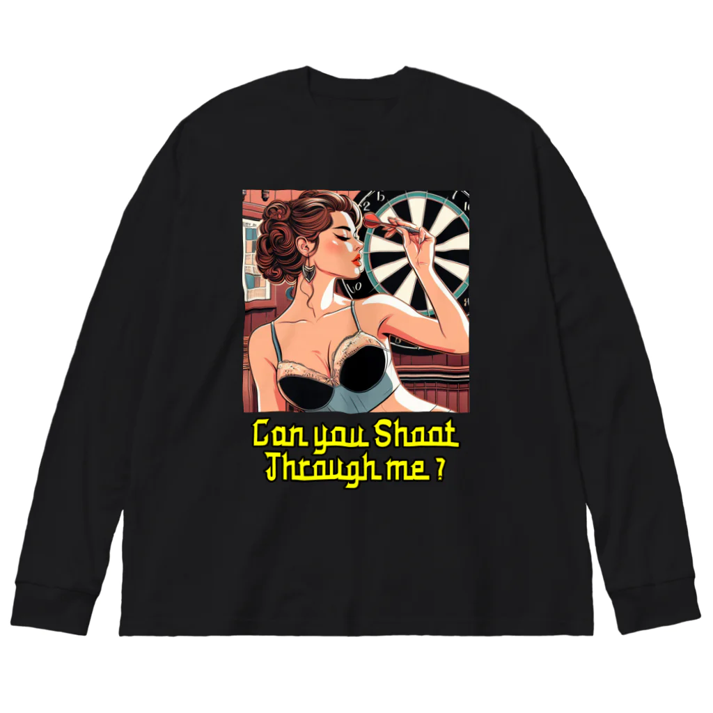 islandmoon13のダーツをする女　DARTS ビッグシルエットロングスリーブTシャツ