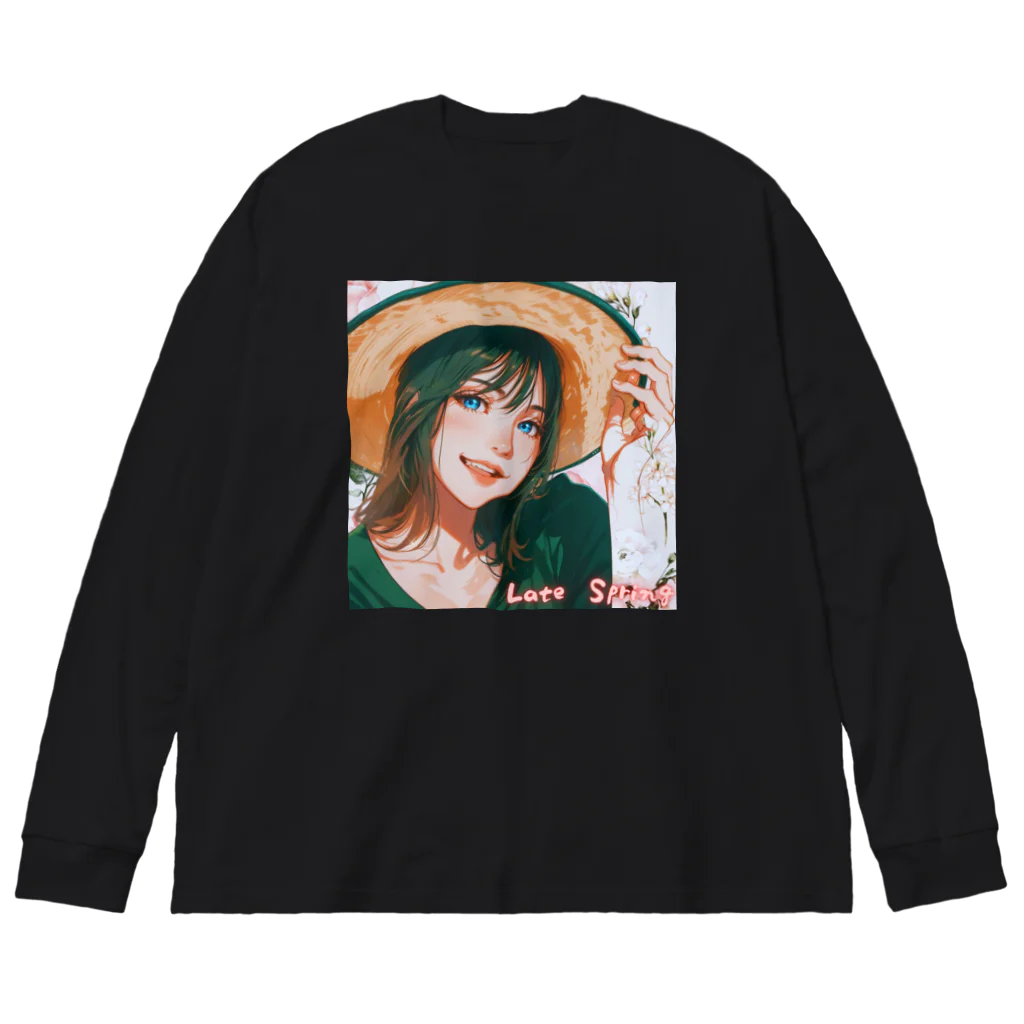 funk45の美少女シリーズ　その伍　（Late　Spring) ビッグシルエットロングスリーブTシャツ