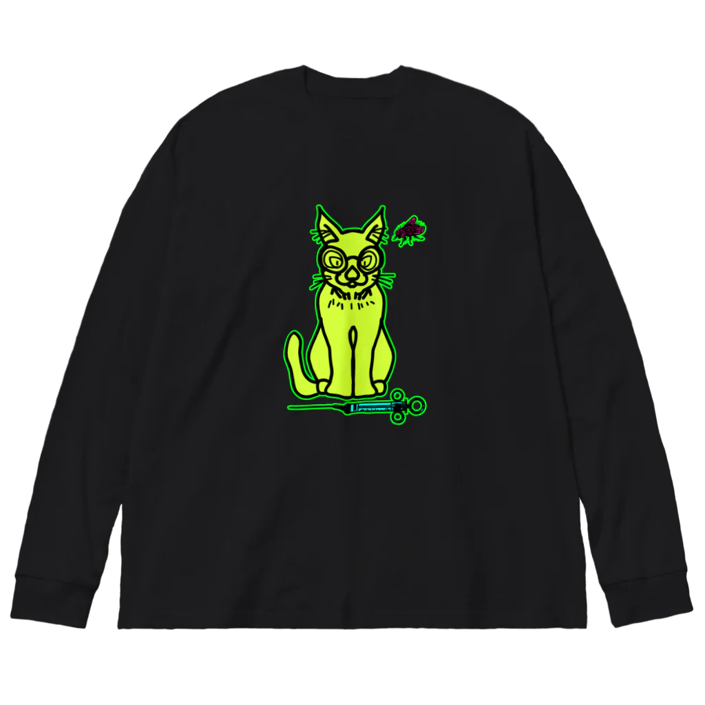 JINPIN (仁品)の待ちきれない猫 ビッグシルエットロングスリーブTシャツ