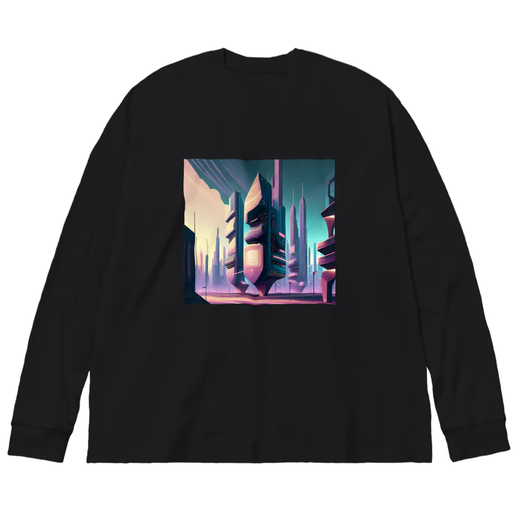 のんびりアート工房のサイバーパンク都市 Big Long Sleeve T-Shirt