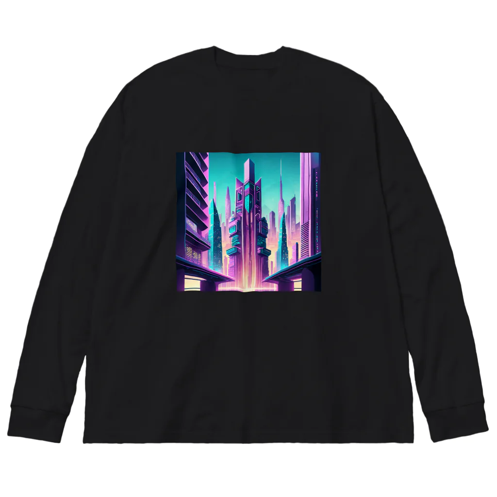 のんびりアート工房のサイバーパンク都市 Big Long Sleeve T-Shirt