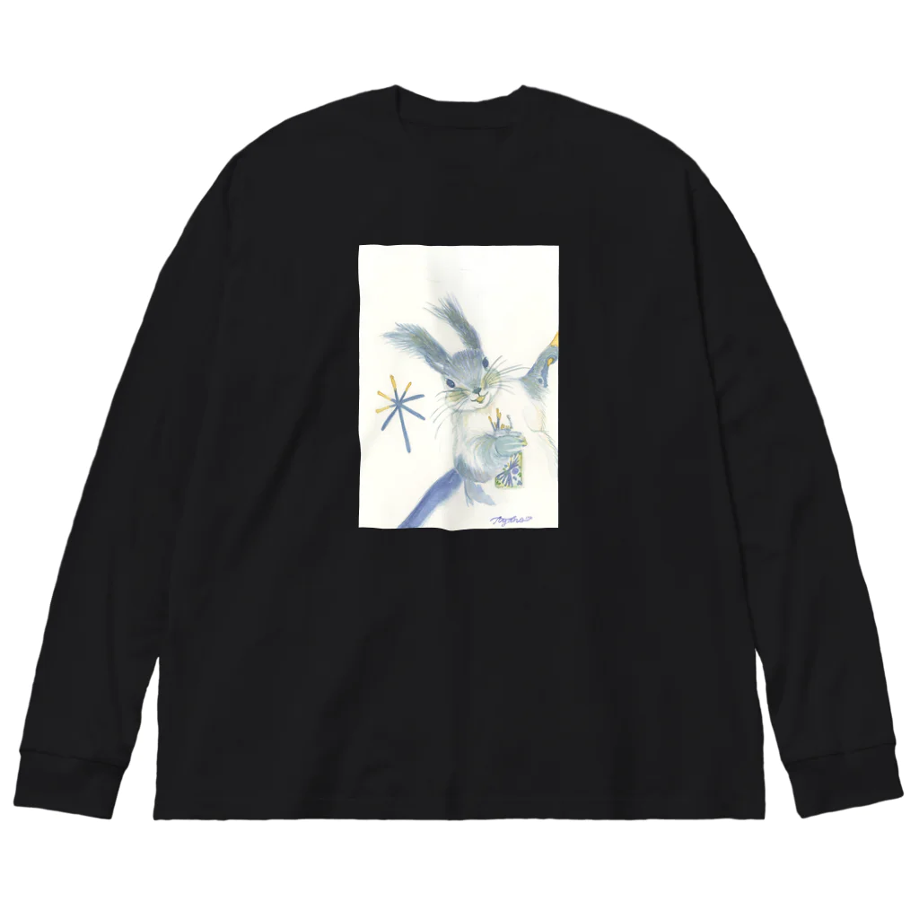 お菓子な森のお菓子なブルーりす美 Big Long Sleeve T-Shirt