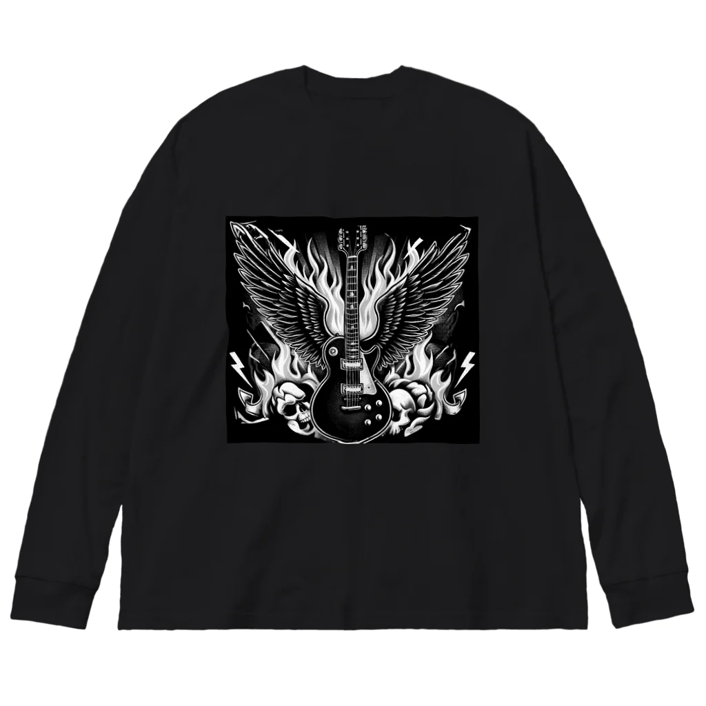 ロック堂のロックギター Big Long Sleeve T-Shirt