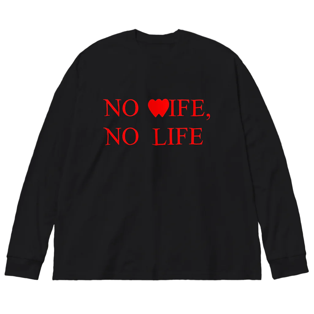 Keito Art StudioのNO WIFE, NO LIFE ビッグシルエットロングスリーブTシャツ