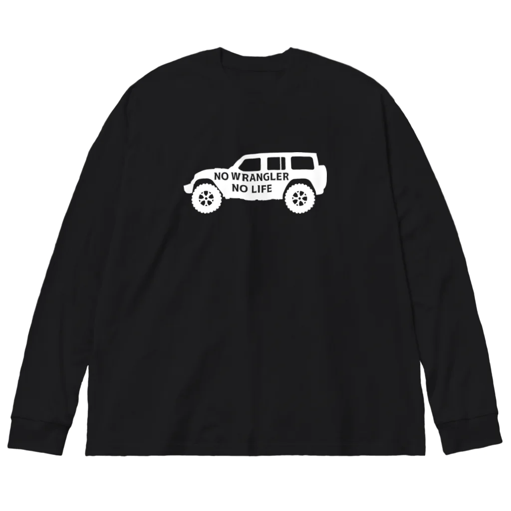 QUQU_WORKSのノーラングラーノーライフ ジープ ホワイト Big Long Sleeve T-Shirt