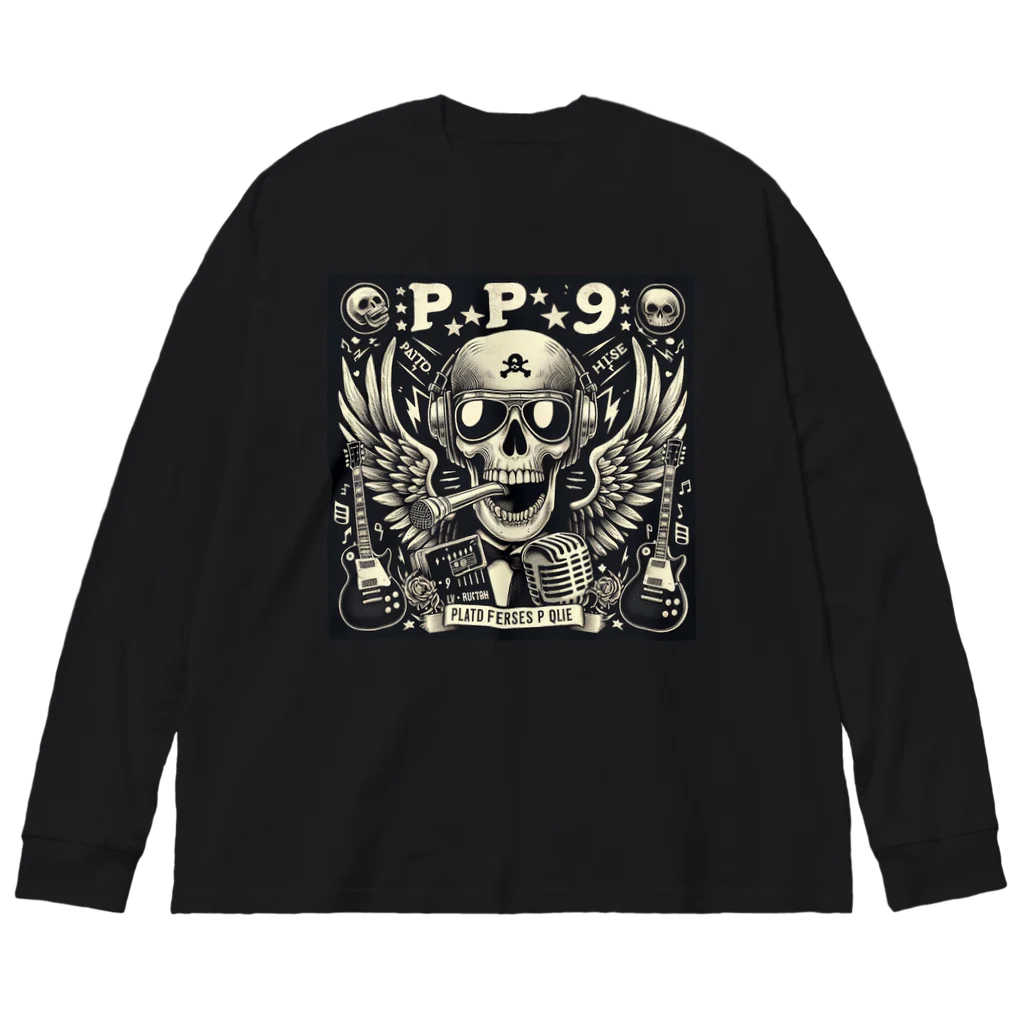 Prosperous Peony 6のバンド風Tシャツ　髑髏 Big Long Sleeve T-Shirt