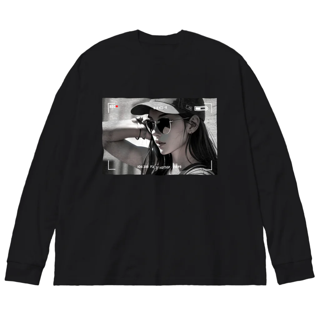 A&MのCool girl【モノクロ】 Big Long Sleeve T-Shirt