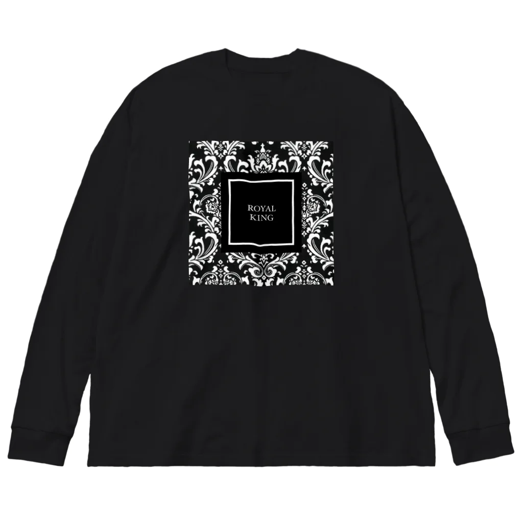 ROYAL PrincessのROYAL KINGダマスク柄BLACK Big Long Sleeve T-Shirt