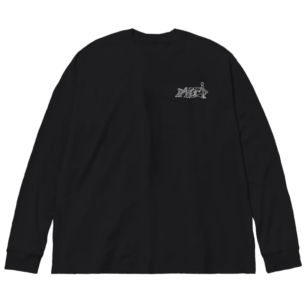 Ussy_0410の舞-Mai- 書道バックプリントTシャツ　ブラック 루즈핏 롱 슬리브 티셔츠