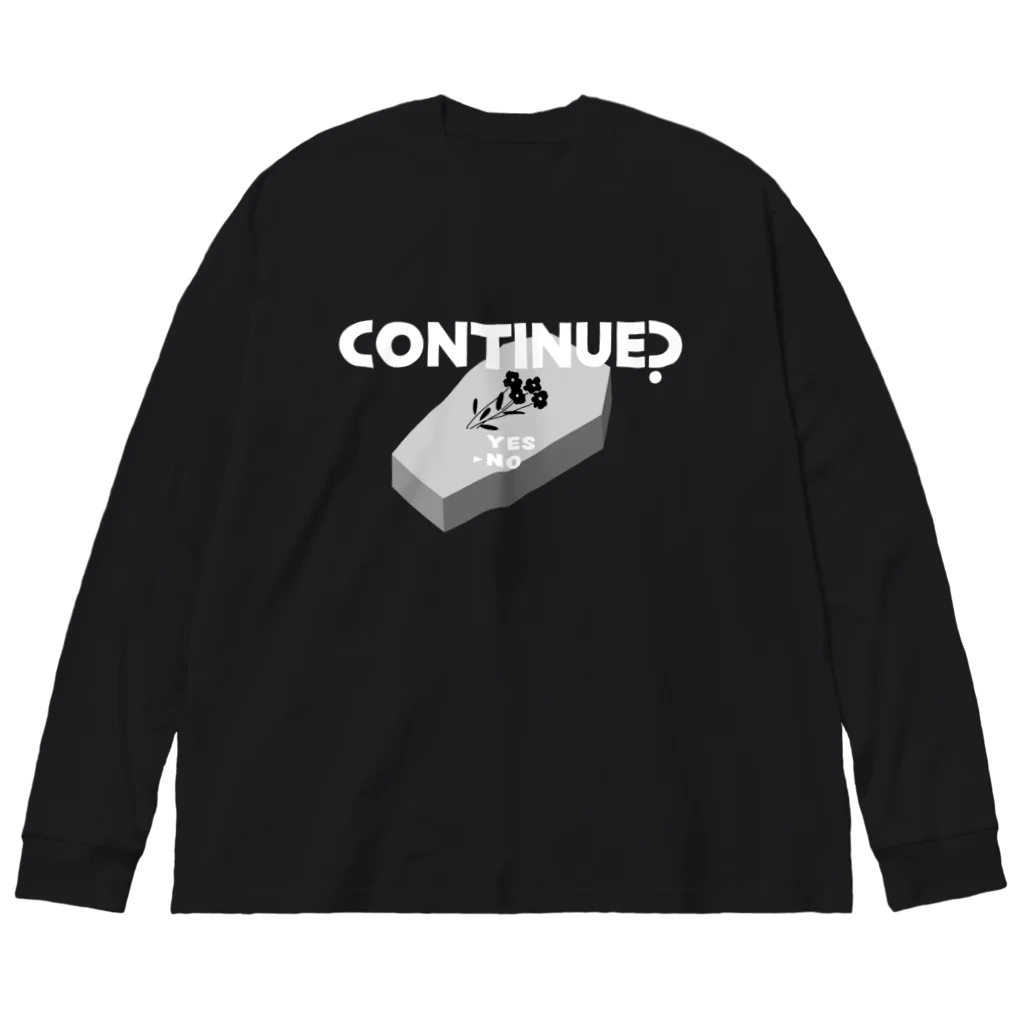 ねこぜもんのCONTINUE?(Type B) ビッグシルエットロングスリーブTシャツ