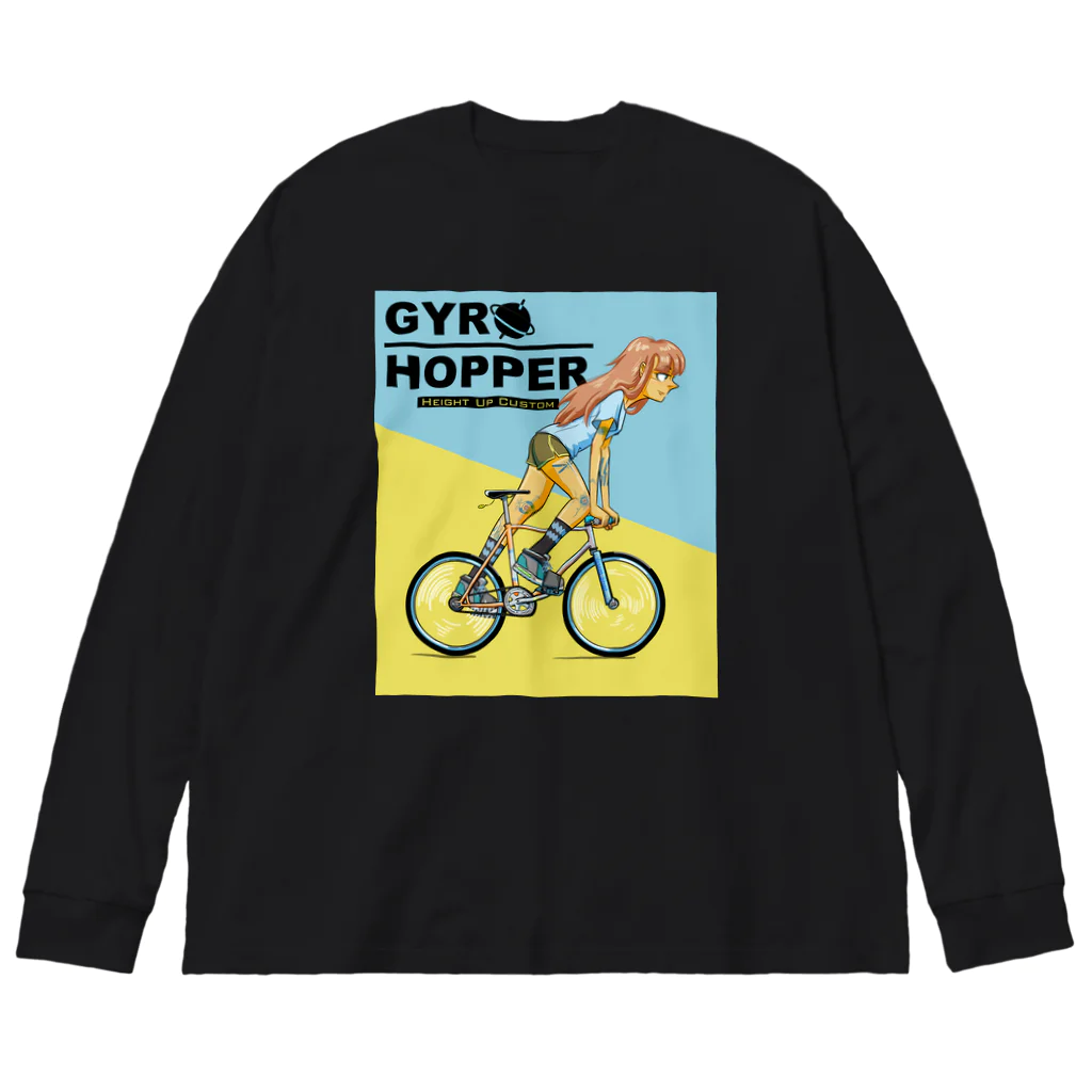 nidan-illustrationのGYRO HOPPER (inked fixie girl) ビッグシルエットロングスリーブTシャツ