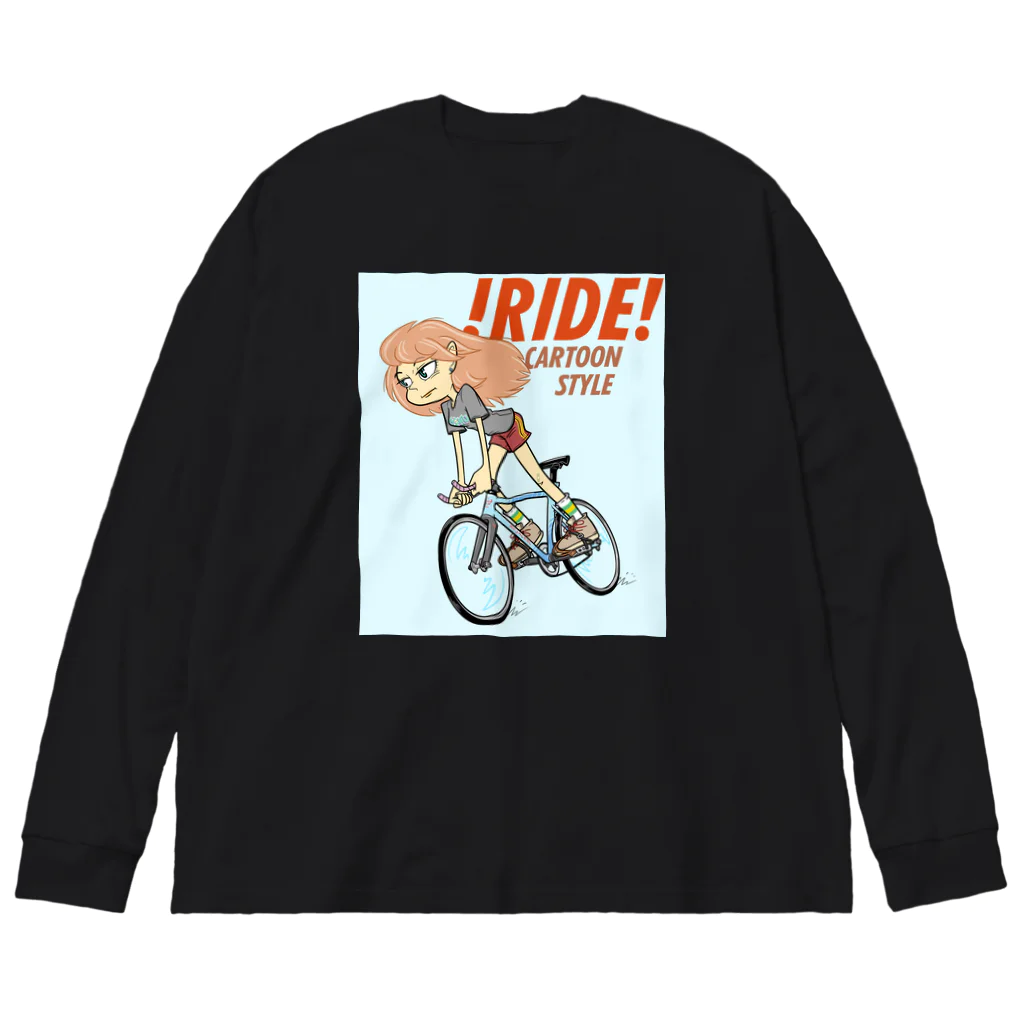 nidan-illustrationの!RIDE! (CARTOON STYLE) ビッグシルエットロングスリーブTシャツ