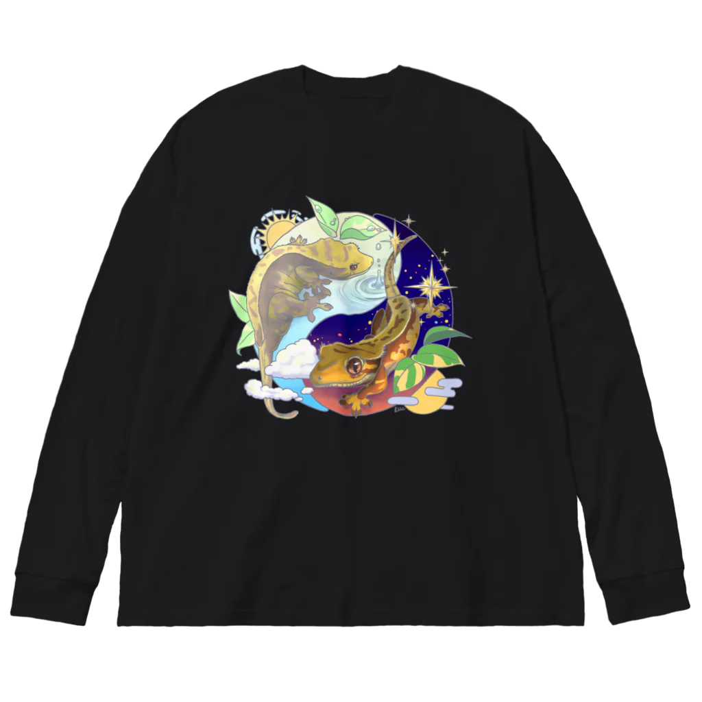 檸檬飴のクレステッドゲッコーの陰陽魚 Big Long Sleeve T-Shirt