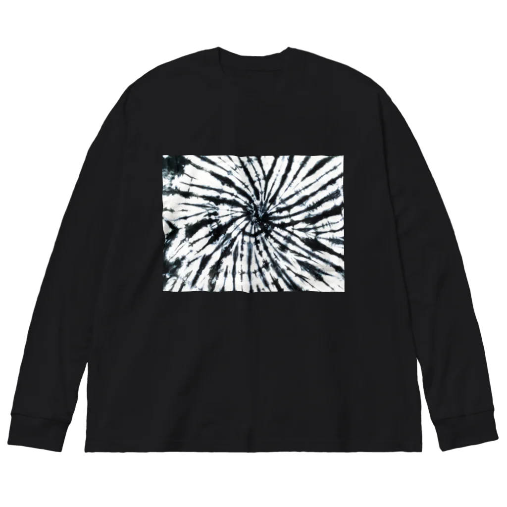 H2Styleのブラックタイダイ Big Long Sleeve T-Shirt