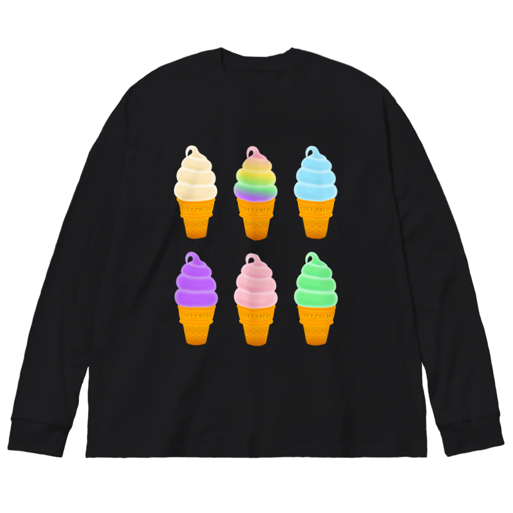 ☀️ひなたぼっくすの🍦光るソフトクリーム×6 ビッグシルエットロングスリーブTシャツ