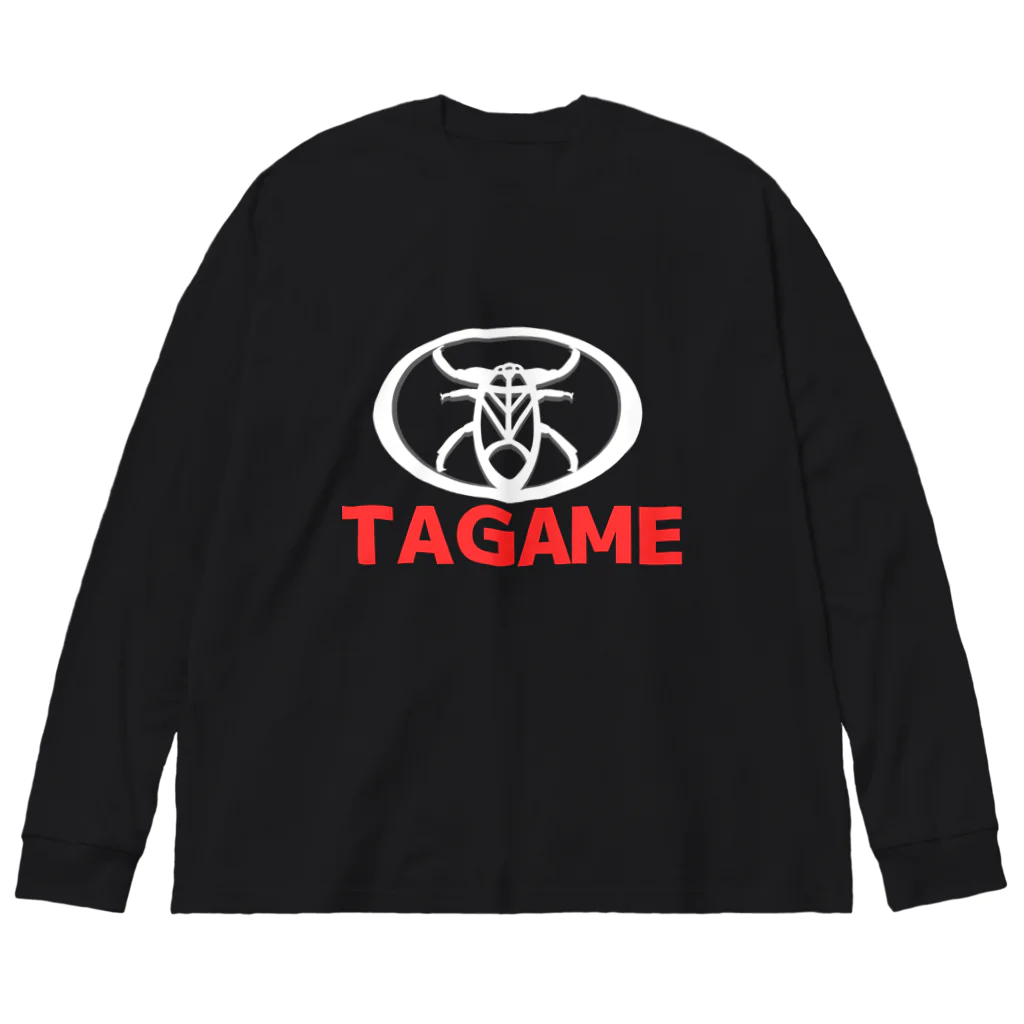 くいなの母のTAGAME (white) ビッグシルエットロングスリーブTシャツ