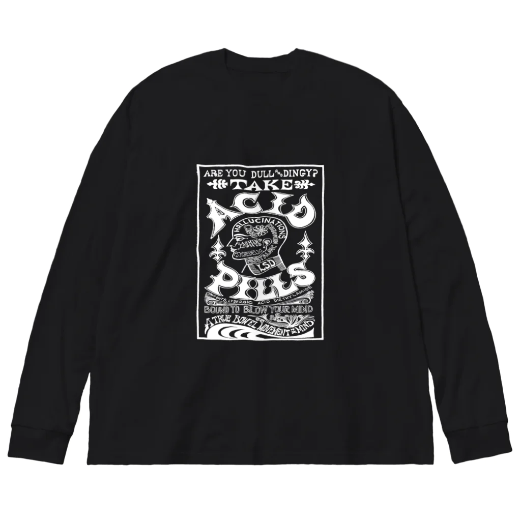 Bunny Robber GRPCのTAKE ACID PILLS_WHT Big Long Sleeve T-Shirt